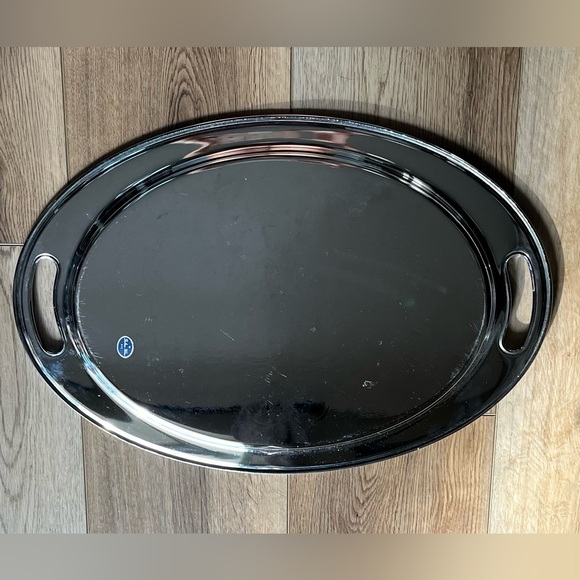 SHELTON WARE NYC Vintage Silver Chrome Oval Tray - Picture 5 of 7